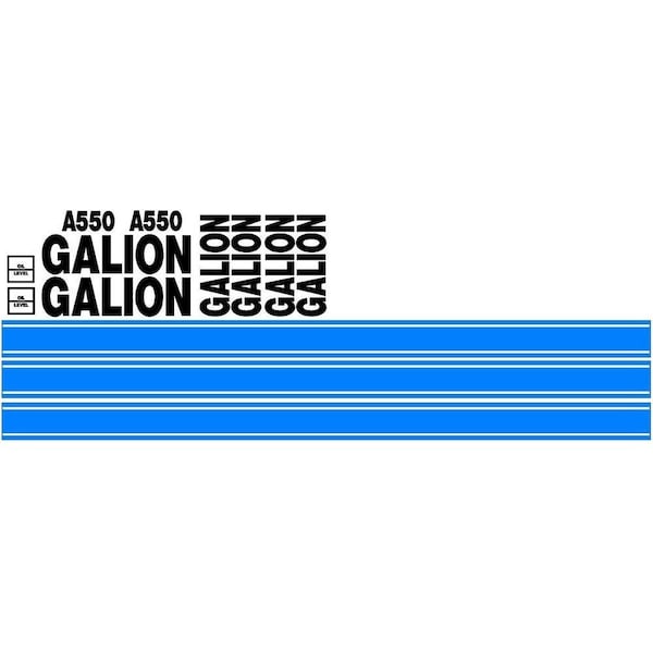 New Decal Set for Galion Model A550 with Oil Level Decals and Blue Stripes